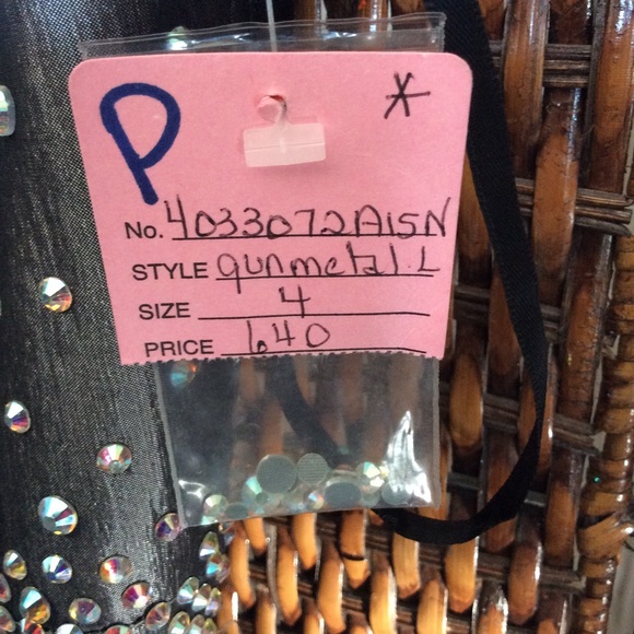 Jovani sparkle mermaid prom dress gunmetal grey - Picture 3 of 4